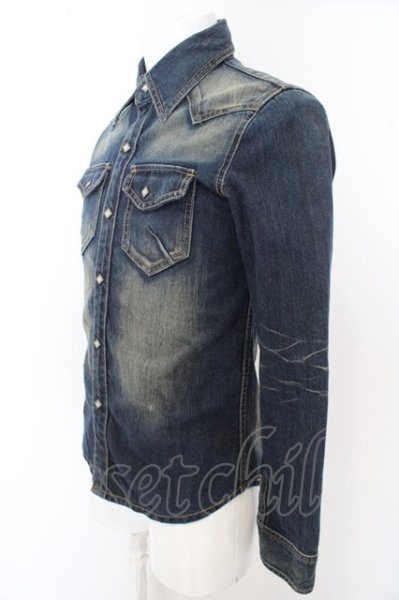 画像2: FUGA シャツ.ヴィンテージデニムウエスタン'08 /インディゴ/44 O-23-06-18-035-FU-sh-YM-ZT214 (2)