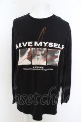 【SALE】KAVANE Clothing Tシャツ.DADAROMA 朋 "SAVE MYSELF"LONG SLEEVE(Blk) /ブラック/XL O-23-06-18-048-ka-ts-IG-ZT214