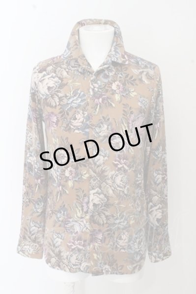 画像2: NO ID. シャツ.プレミアムエステルスウェード花柄プリントショートカラー /ベージュ/1 O-23-06-24-033-NO-sh-YM-ZT209 (2)