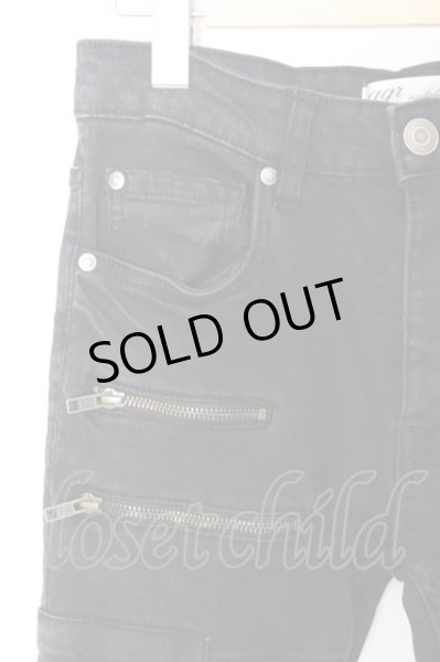 画像3: agr AnotheR aGitation パンツ.Washed Zip Biker /ブラック/28 O-23-06-24-105-ag-pa-YM-ZT210 (3)
