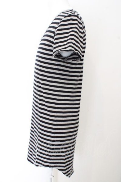 画像3: NO ID. BLACK Tシャツ.C天竺ボーダーラウンドU/N /グレーxブラック/1 O-23-06-24-119-NO-ts-YM-ZT225 (3)