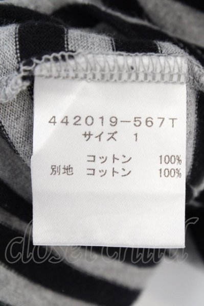 画像5: NO ID. BLACK Tシャツ.C天竺ボーダーラウンドU/N /グレーxブラック/1 O-23-06-24-119-NO-ts-YM-ZT225 (5)
