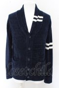 【セール】Black by VANQUISH カーディガン.パイルニットライン /ネイビー/S O-23-06-24-122-Bl-to-YM-ZT212