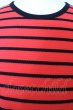 画像2: 5351pour les Hommes Tシャツ.チェーンボーダーメッシュクルーネック /レッドｘブラック/2 O-23-06-30-061-53-ts-YM-ZT281 (2)