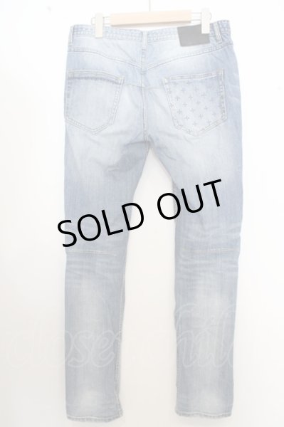 画像3: NUMBER (N)INE パンツ.クロス柄ポケットダメージテーパードデニム /インディゴ/M O-23-06-30-074-NU-pa-YM-ZT278 (3)