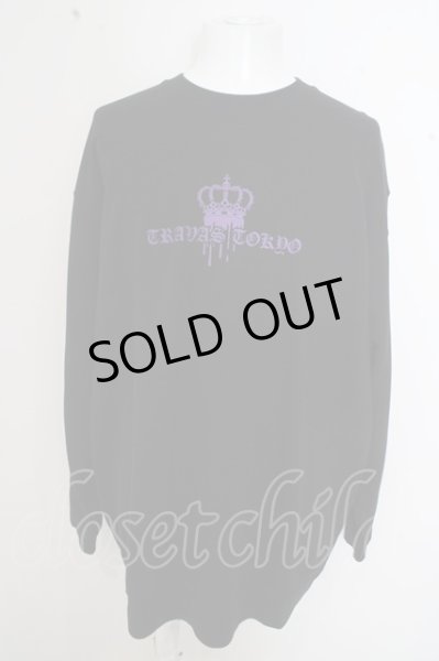 画像2: TRAVAS TOKYO スウェット.【タグ付き】王冠クマプルオーバー /ブラックｘパープル/F O-23-06-30-083-TR-to-YM-ZT373 (2)