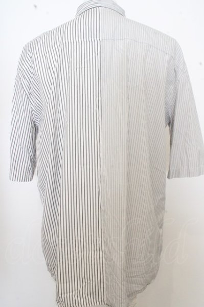 画像3: FUGA シャツ.ビッグシルエット切り替えマルチストライプ半袖 /ブラック/46 O-23-06-30-138-FU-sh-YM-ZT275 (3)