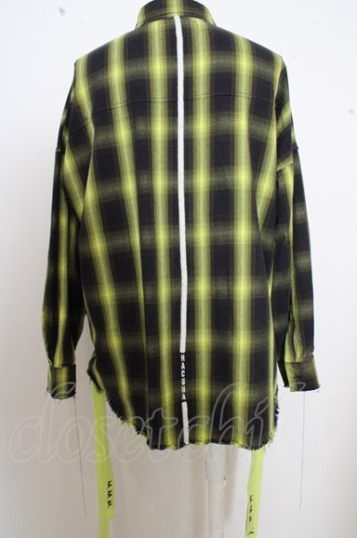画像4: HACULLA シャツ.BORN CHECK /ネオンイエロー/M O-23-07-04-004-HA-sh-YM-ZT052 (4)
