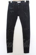 【セール】VANQUISH パンツ.Shotgun Damagepower Stretch Needle Skinny /ブラック/28 O-23-07-04-018-VA-pa-YM-ZT263