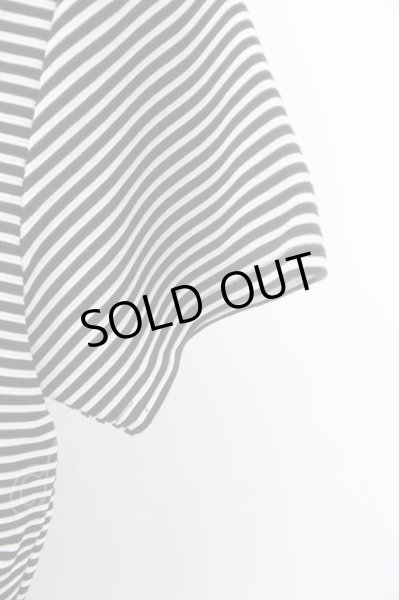 画像4: Black by VANQUISH Tシャツ.リップルボーダーVネック T-23-07-14-006-Bl-ts-YM-ZT058 (4)