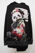 anko ROCK パーカー.ダーティーパンダ-スーパービッグ- /ブラック/F O-23-07-25-043-an-to-YM-ZT070