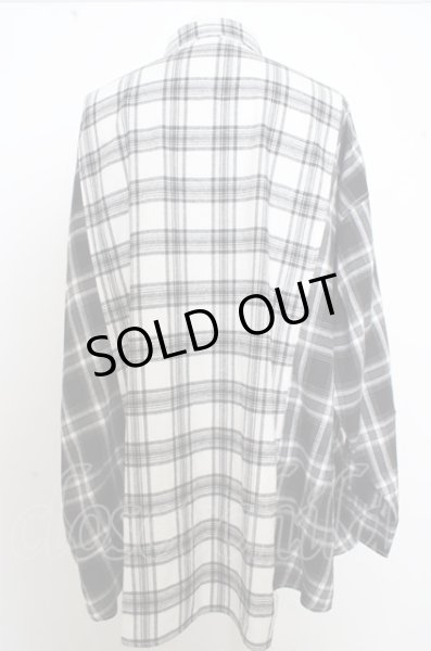 画像3: AZIONE シャツ.【タグ付き】切り替えBIGチェックネル /ブラックｘホワイト/F O-23-07-26-028-DA-sh-YM-ZT386 (3)