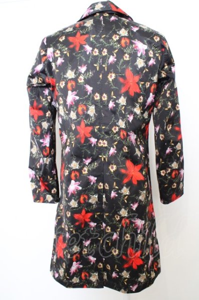 画像4: NO ID. BLACK コート.【タグ付き】フラワープリントトレンチ /ブラックｘレッド/2 O-23-07-26-007-NO-ou-YM-ZT226 (4)