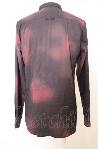 画像3: NO ID. BLACK シャツ.グラデーションプリントフライフロント /レッド/2 O-23-07-26-010-NO-sh-YM-ZT224 (3)