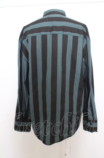 画像4: Casper John シャツ.オーバーシルエットストライプ /ブルーグレイｘブラック/ O-23-07-26-013-Ca-sh-YM-ZT052 (4)