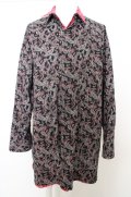 【セール】DANKE SCHON シャツ.ペイズリーレイヤード /ブラックｘレッド/F O-23-07-26-014-DA-sh-YM-ZT100