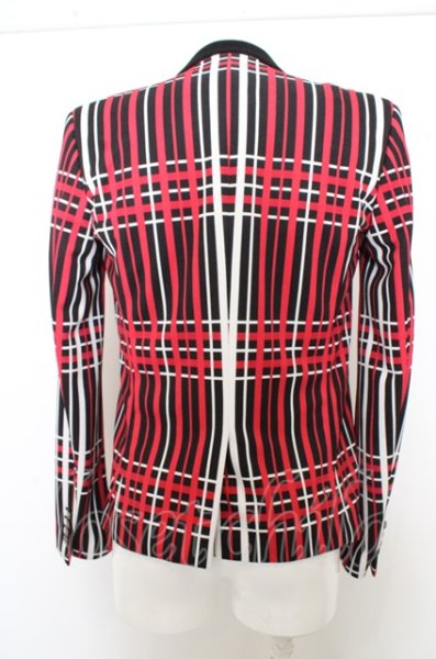 画像5: SOS TE NUTO ジャケット.【タグ付き】パターン切り替えホックテーラード /ブラックｘレッドｘホワイト/46 O-23-07-26-015-SO-ja-YM-ZT229 (5)