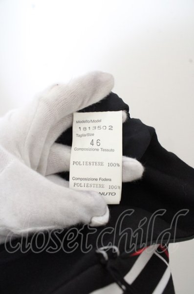 画像6: SOS TE NUTO ジャケット.【タグ付き】パターン切り替えホックテーラード /ブラックｘレッドｘホワイト/46 O-23-07-26-015-SO-ja-YM-ZT229 (6)