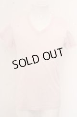 【SALE】TORNADO MART Tシャツ.グリッターテレコVネック /ピンク/ O-23-07-28-040-TO-ts-YM-ZT392