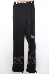 【SALE】NieR Clothing パンツ.膝スリットロング /ブラック/F O-23-08-03-024-Ni-pa-OW-ZT457