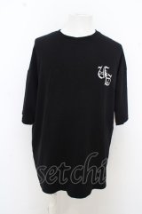 【SALE】AGEM/9 Tシャツ.メッシュレイヤードラインストーン /ブラック/F O-23-08-09-039-AG-ts-YM-ZT427
