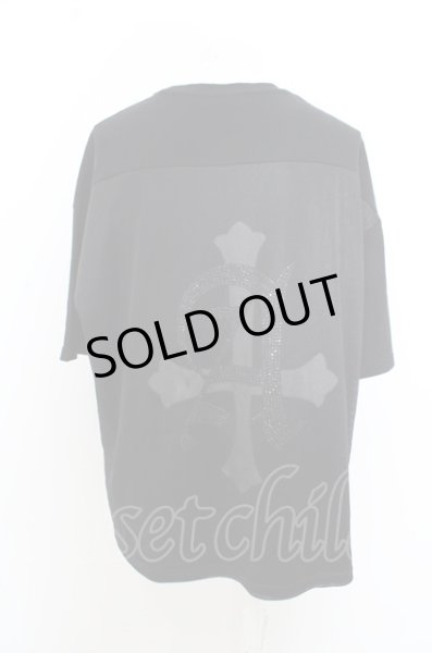 画像4: AGEM/9 Tシャツ.メッシュレイヤードラインストーン /ブラック/F O-23-08-09-039-AG-ts-YM-ZT427 (4)