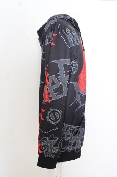 画像3: NieR Clothing パーカー.PULLOVER PARKA【RED FACE】 /ブラック?レッド/F O-23-08-09-008-Ni-to-IG-ZT180 (3)