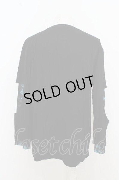 画像4: NieR Clothing カットソー.FAKE LAYERED CUTSEW【海月】 /ブラック?ブルー/ O-23-08-09-010-Ni-to-IG-ZT422 (4)