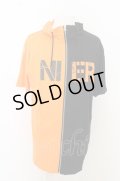 【SALE】NieR Clothing パーカー.半袖TWO-TONE 3ZIP PARKA /ブラック?オレンジ/F O-23-08-09-013-Ni-to-IG-ZT411