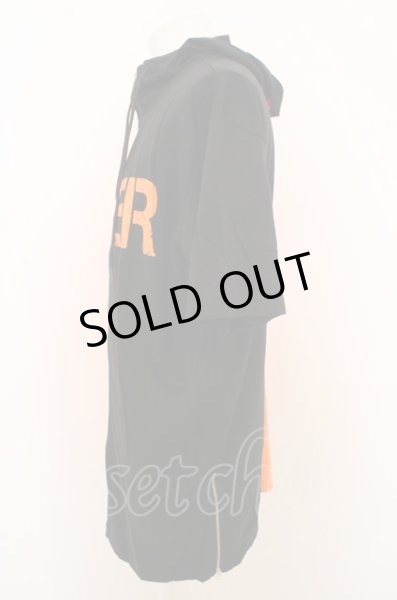 画像2: NieR Clothing パーカー.半袖TWO-TONE 3ZIP PARKA /ブラック?オレンジ/F O-23-08-09-013-Ni-to-IG-ZT411 (2)