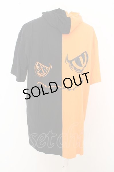 画像3: NieR Clothing パーカー.半袖TWO-TONE 3ZIP PARKA /ブラック?オレンジ/F O-23-08-09-013-Ni-to-IG-ZT411 (3)