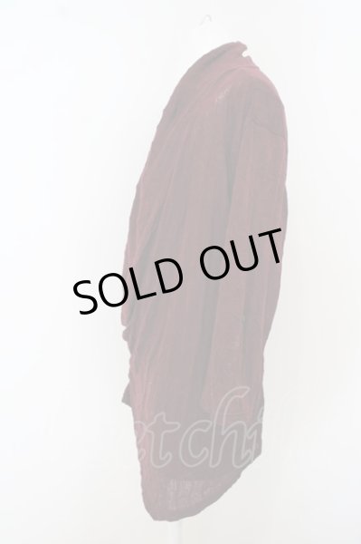 画像2: TORNADO MART カーディガン.針抜きキャッチワッシャードレープ /ワイン/LL O-23-08-24-024-TO-ja-YM-ZT439 (2)