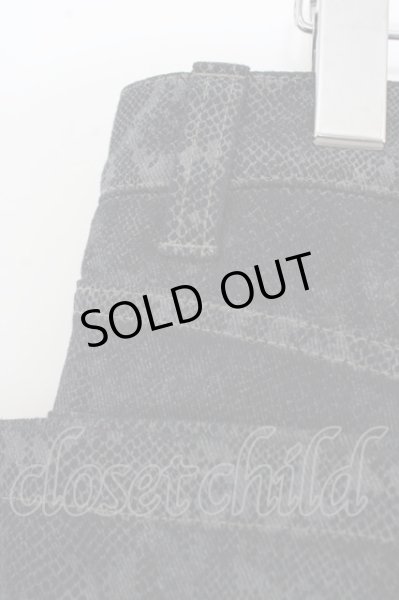 画像4: TORNADO MART パンツ.ストレッチパイソンベルボトム /ブラック/M O-23-08-24-036-TO-pa-YM-ZT463 (4)