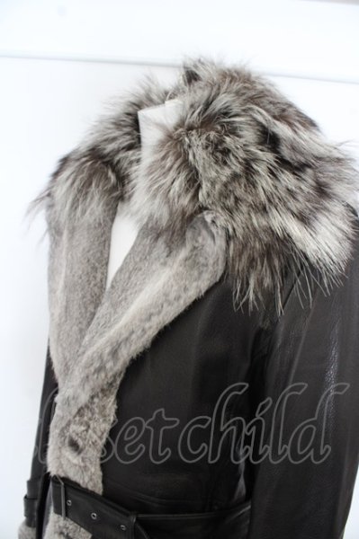 画像2: TORNADO MART コート.マキシレザーコンビファー'19AW /ブラック/M O-23-08-24-042-TO-ou-YM-ZT-ML017 (2)