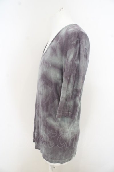 画像2: TORNADO MART カットソー.ハンドムラ染めテレコ 五分袖 /ブルーｘパープル/L O-23-08-24-012-TO-to-YM-ZT156 (2)
