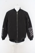 【SALE】NieR Clothing ジャンパー.リボンNieR中綿MA-1 /ブラック/F O-23-08-27-014-Ni-ou-OW-ZT-M002