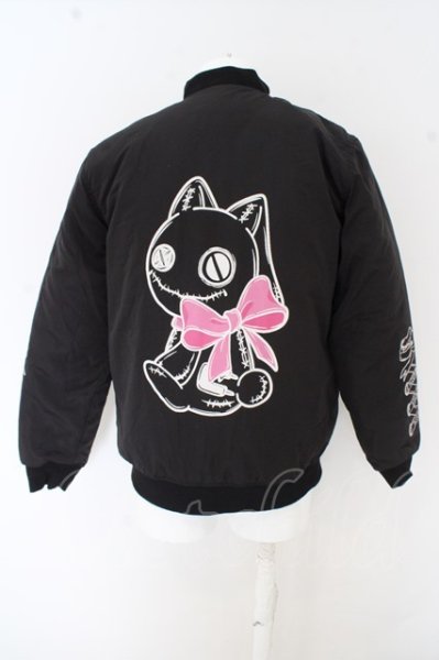 画像3: NieR Clothing ジャンパー.リボンNieR中綿MA-1 /ブラック/F O-23-08-27-014-Ni-ou-OW-ZT-M002 (3)