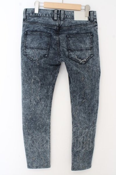 画像3: NO ID. BLACK パンツ.ストレッチワイヤープリントケミカルウォッシュ /ブルー/1 O-23-09-01-031-NO-pa-YM-ZT353 (3)