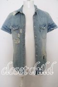 【WINTERセール】JACKROSE シャツ.リペアデニムウエスタンSS /ライトインディゴ/3 O-23-09-15-053w-1-sh-JA-m-YM-ZT357