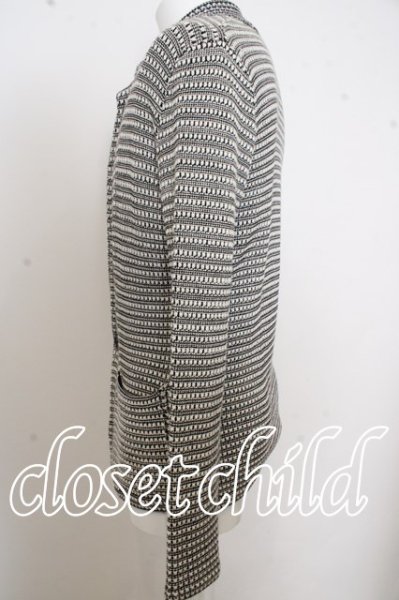 画像2: FUGA ジャケット.Corazon ニットテーラード'15SS /ブラックｘホワイト/44 O-23-09-15-060w-1-ja-FU-m-YM-ZT211 (2)