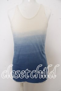 【WINTERセール】FUGA タンクトップ.グラデーションロング'14SS /ホワイトｘブルー/46 O-23-09-15-066w-1-to-FU-m-YM-ZT330