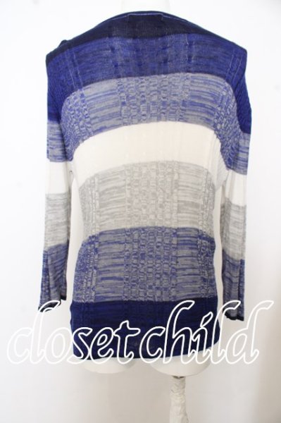 画像3: BUFFALO BOBS カーディガン.パネル切り替えニット /ホワイトｘブルー/3 O-23-09-15-020w-1-to-BU-m-YM-ZT032 (3)