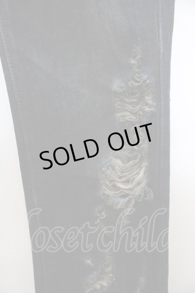 画像2: FUA / コーティングデストロイヴィンテージフレアデニムパンツ’07AW W-23-09-22-035-FU-pa-YM-ZT463 (2)