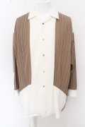 【WINTERセール】NO ID. BLACK / チェンジングプリーツオープンカラーBIG O-23-09-29-034-NO-sh-YM-ZT127