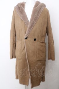【WINTERセール】NO ID. BLACK / フェイクムートンリバーシブルフーデッドコート O-23-10-09-016-NO-ou-YM-ZT-M019