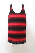 【WINTERセール】NUMBER (N)INE / ハートデザインボーダータンクトップ 3 レッド O-23-10-13-008-NU-to-YM-ZT100