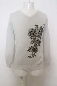 TORNADO MART / 【タグ付き】刺繍風花プリントスムースVネックニット’20AW O-23-10-28-021-TO-to-YM-ZT456
