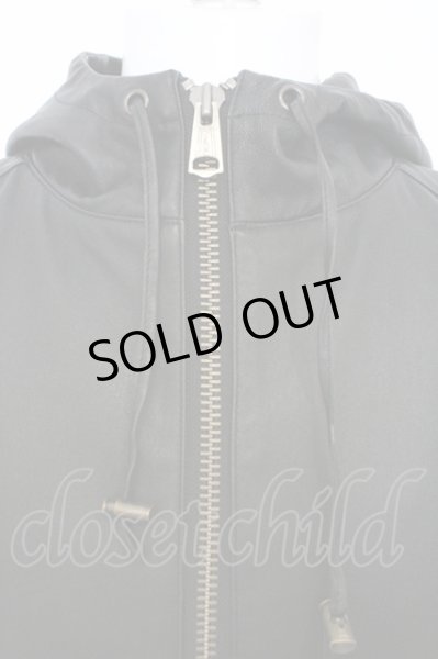 画像2: Moonage Devilment(清春) / ｘPROPA9ANDA ストレッチレザーミリタリーフーディージャケット O-23-11-11-004-Mo-ja-YM-ZT-M111 (2)