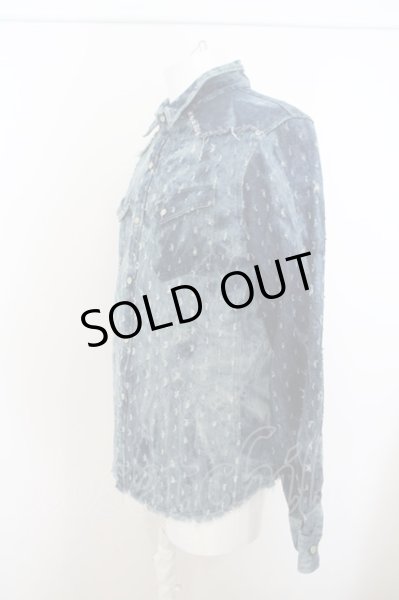 画像2: semantic design / アスファルトダメージブリーチデニムシャツ O-23-11-30-002-SE-sh-YM-ZT485 (2)