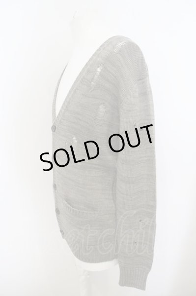 画像2: Moonage Devilment(清春) / 【タグ付き】デストロイニットカーディガン（アスファルト） O-23-12-01-028-Mo-to-YM-ZT145 (2)